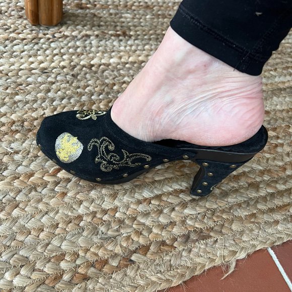 NEW Bridget Shuster Size 10 Black Suede Slide/Mule - Picture 3 of 6